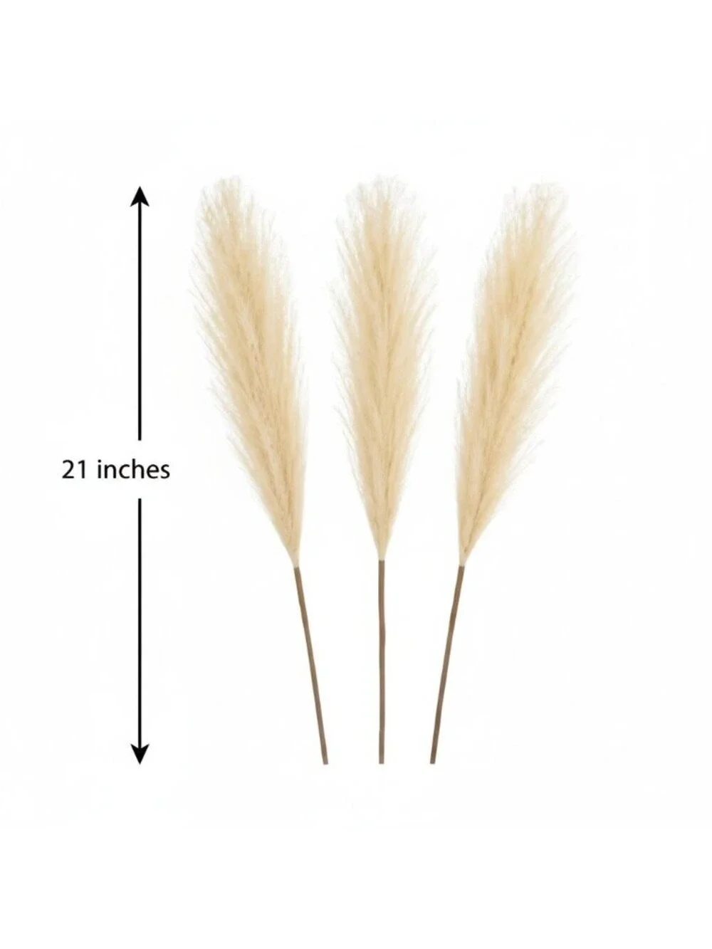 Cream Pampas Grass 3 Stem Faux Pampas Beige Neutral Vase Filler Farmhouse